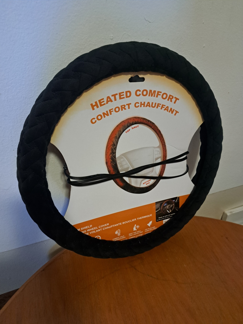 Heated Comfort Steering Wheel Cover - Black